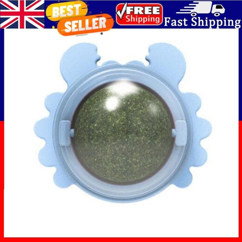 Juguetes giratorios para golosinas para gatos con bocadillo de hierba gatera lamiendo bola gatito molar (azul)