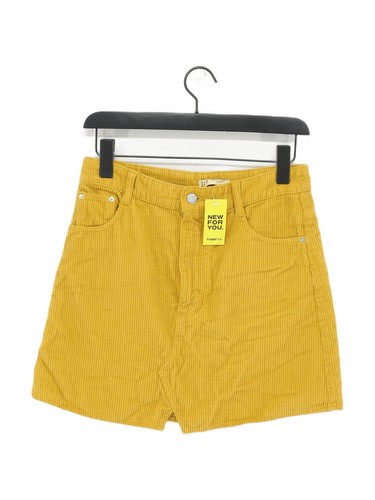 Zara Damen Minirock S gelb 100% Baumwolle kurz Mini