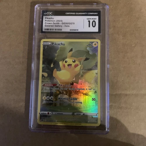 CGC 10 Pikachu GG30/GG70 Crown Zenith Full Art Illustration Rare Pokemon Card