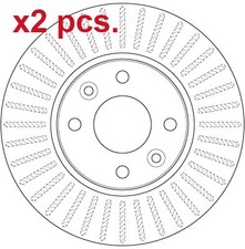 X2 PCS FRONT BRAKE DISC ROTOS X2 PCS SET DF6186 TRW I