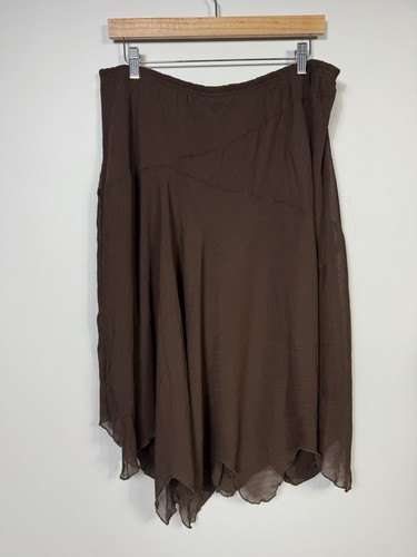 Vintage Fashion Bug Damen braun Rock asymmetrisch fließend Pull-On Waldfee Y2K - Bild 8 von 10