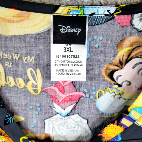 Cherokee Tooniforms Disney My Weekend Is Booked Women's V-Neck Scrub Top Sz 3XL - Picture 4 of 16