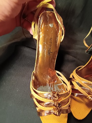 EMERAUDE PARIS HERGESTELLT IN PARIS DAMENSCHUH RIEMCHEN SCHLANGENLEDER MIT ABSATZ GRÖSSE 8 1/2 - Bild 14 von 16