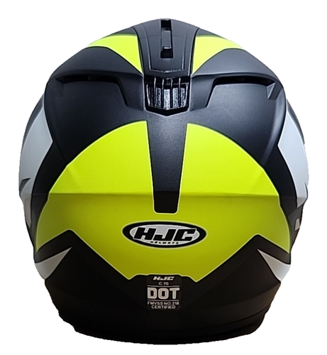 HJC C70 Troky Motorcycle Helmet Black/Hi-Viz/White Med - Picture 7 of 11