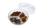 3-Section Divided Serving Dishes with Lid | Round Snack and Condiment Tray Wi...