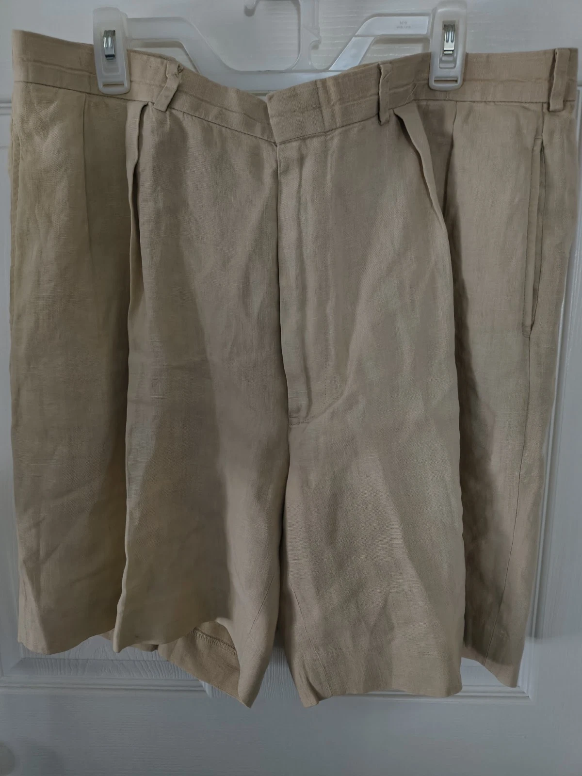Polo Ralph Lauren Men's Linen Shorts Size W39 In Seam 9" Beige Pockets Dressy