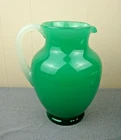 Frederick Carder Era Steuben Jade Green & Alabaster Glass Pitcher