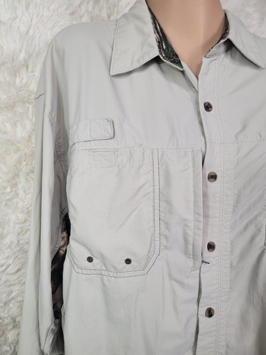 GameHide Mens Button Up Shirt Mens Size Large Tan Camo Hunting Outdoor Pockets N - Picture 2 of 11