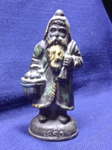 Sehr seltene ANTIKE Gusseisen Blei geprägt 1850 WEIHNACHTSMANN FIGUR Originallack - Bild 3 von 11