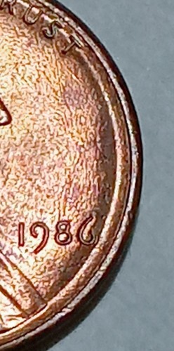 1996 Lincoln memorial red penny dbl rim Uneven Planchet errors - Picture 4 of 7