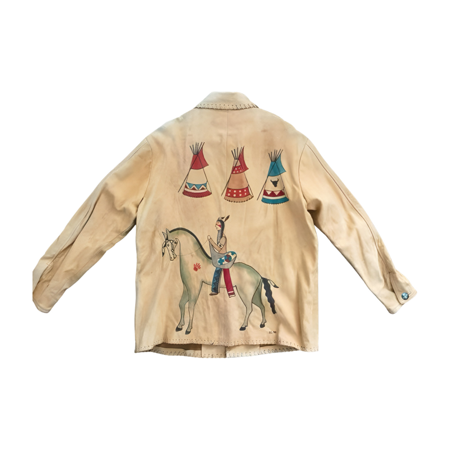 Polo Country Ralph Lauren Native Deerskin Leather Jacket M Vintage 90s SW Auth image 2