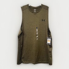 Under Armour UA Tech Vent Tank Men's S Green Heathered Breathable Loose 1384290
