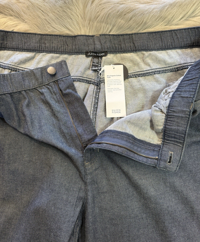 NWT Eileen Fisher Denim Airy Organic Twill Wide Leg Jeans Pants XL $178 New - Picture 9 of 14