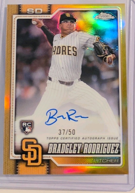 🔥2026 Topps Chrome Bradgley Rodriguez RC Auto True Gold #13 37/50 sd Padres 🔥