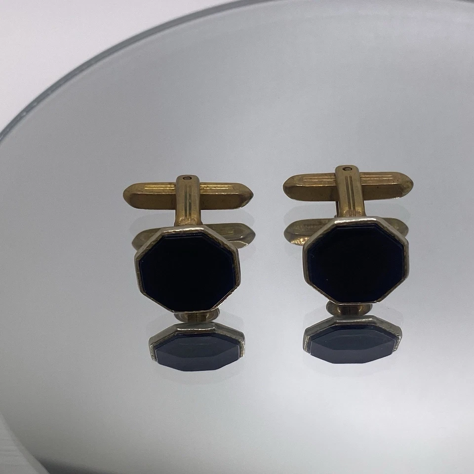 Juego de tres pernos retro de plástico negro octágono de latón con respaldo de bala Foto 4 de 4