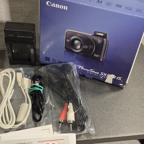 Canon Digital Camera PowerShot SX210 IS 14.1MP Black Tested - Afbeelding 3 van 16