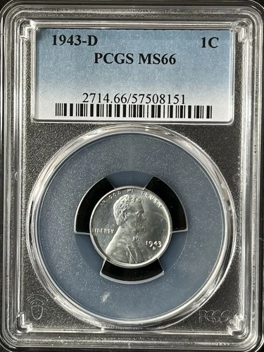 1943-D  1C  Lincoln Wheat One Cent  PCGS MS66  57508151