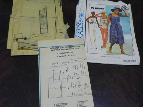 5499 Vintage McCalls SEWING Pattern Misses Jumpsuit Hat Romper 1970s PJ Jones - Picture 2 of 5