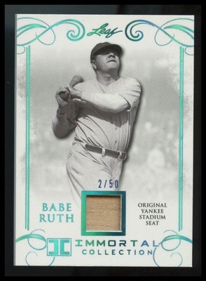 2017 LEAF IMMORTAL COLLECTION BABE RUTH YANKEE STADIUM SEAT /50 #YS-11 SP