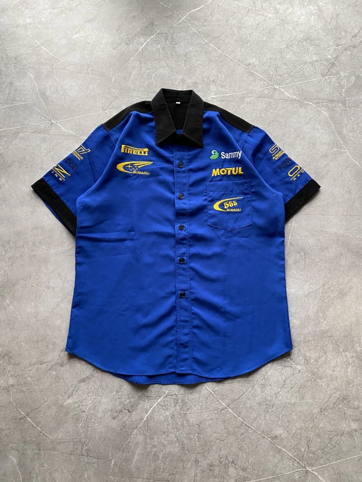 Camisa De Colección Subaru World Rally Team Abotonada Carreras WRC Azul Talla M Foto 2 de 4