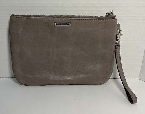 REBECCA MINKOFF Gray & Silver Skinny Mac Wristlet/Clutch Purse - Picture 3 of 16