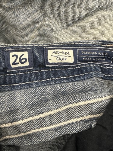 Miss Me Mid-Rise Jeans 26x21 Crop Embelished Flap Pockets Denim Y2K Bling ME8377 - Picture 4 of 16