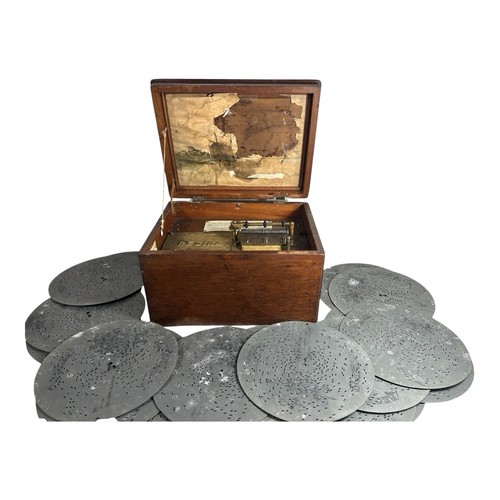 Antike Regina Spieluhr mit 22 Scheiben - funktionstüchtig - Bild 1 von 16