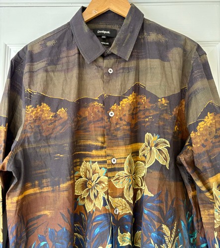 Desigual Regular Fit Floral Print Cotton Shirt XXL - Picture 3 of 15
