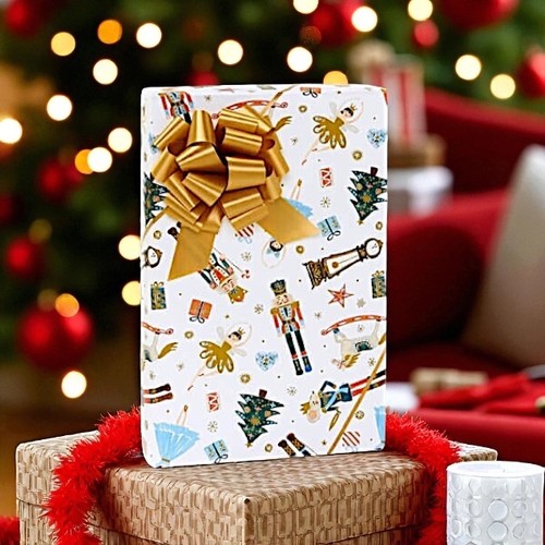 NUTCRACKER DANCE Stampa Design 24" Regalo Carta CONFEZIONE Scegli Lunghezza Quantità - Foto 1 di 2