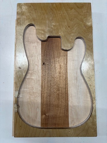 African Mahogany+ Hard Maple 3 Pcs Glued 21x 14-3/4x 1-3/4 Guitar body blank #78 - Picture 3 of 4