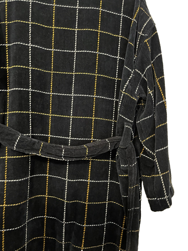 Nautica Sleepwear Men’s Bath Robe Navy Blue With Yellow and White 8502HG 401 - Picture 17 of 18