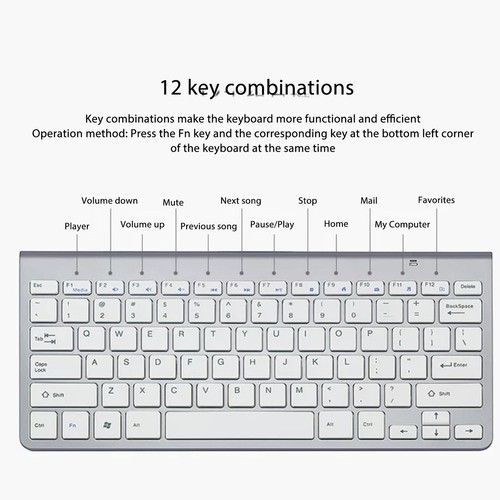 Smart Wireless Keyboard Mouse Kit Silent LED Indicator Waterproof Power Savin FY - Afbeelding 2 van 33