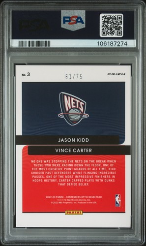 022 PANINI CONTENDERS OPTIC LEGENDARY TANDEMS #3 KIDD/CARTER LEGEND TANDEMS-BLUE - Picture 2 of 2