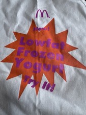 RARE Vintage Apron LOWFAT FROZEN YOGURT Try It McDonald's EMPLOYEE USED  AS IS  
