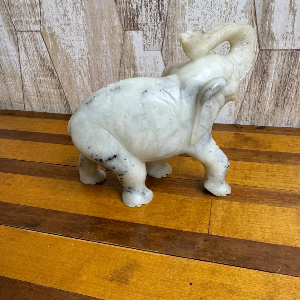 Figura Elefante Piedra Animal Escultura Ónix Decoración Pesada Foto 2 de 4