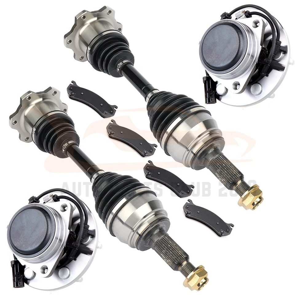 for Chevrolet Avalanche 1500 2002-06 Front CV Axle+Brake Pads+Wheel Bearing Hub - Image 2 of 4