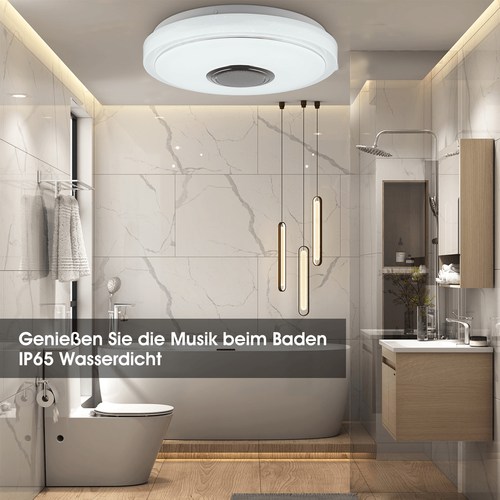 RGB LED Deckenlampe Dimmbar mit Bluetooth Musik Lautsprecher App Qrzuotttldfngnk - Bild 17 von 20