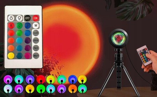SUNSET LAMPE LED PROJEKTOR 16 FARBEN 4 MODI 10 STUFEN 360° FERNBEDIENUNG USB - Bild 3 von 12
