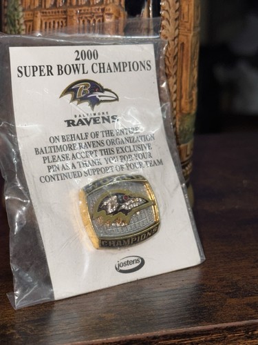 Baltimore Ravens PSL Owner's 2000 NFL Super Bowl XXXV Champion JOSTENS Lapel Pin - Picture 3 of 5