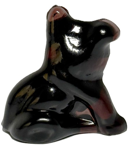 Vintage MCM Purple Glass Bridge Dog Bulldog Pencil Holder Cambridge 1930's - Picture 3 of 6