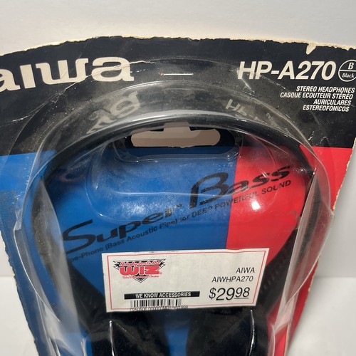 Aiwa HP-A270 Super Bass Schwarz Kopfhörer Vintage New Old Stock vom WIZ - Bild 2 von 4