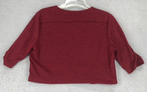 Maglione donna Perceptions New York aperto scrollato taglia L manica corta rosso erica - Foto 3 di 10