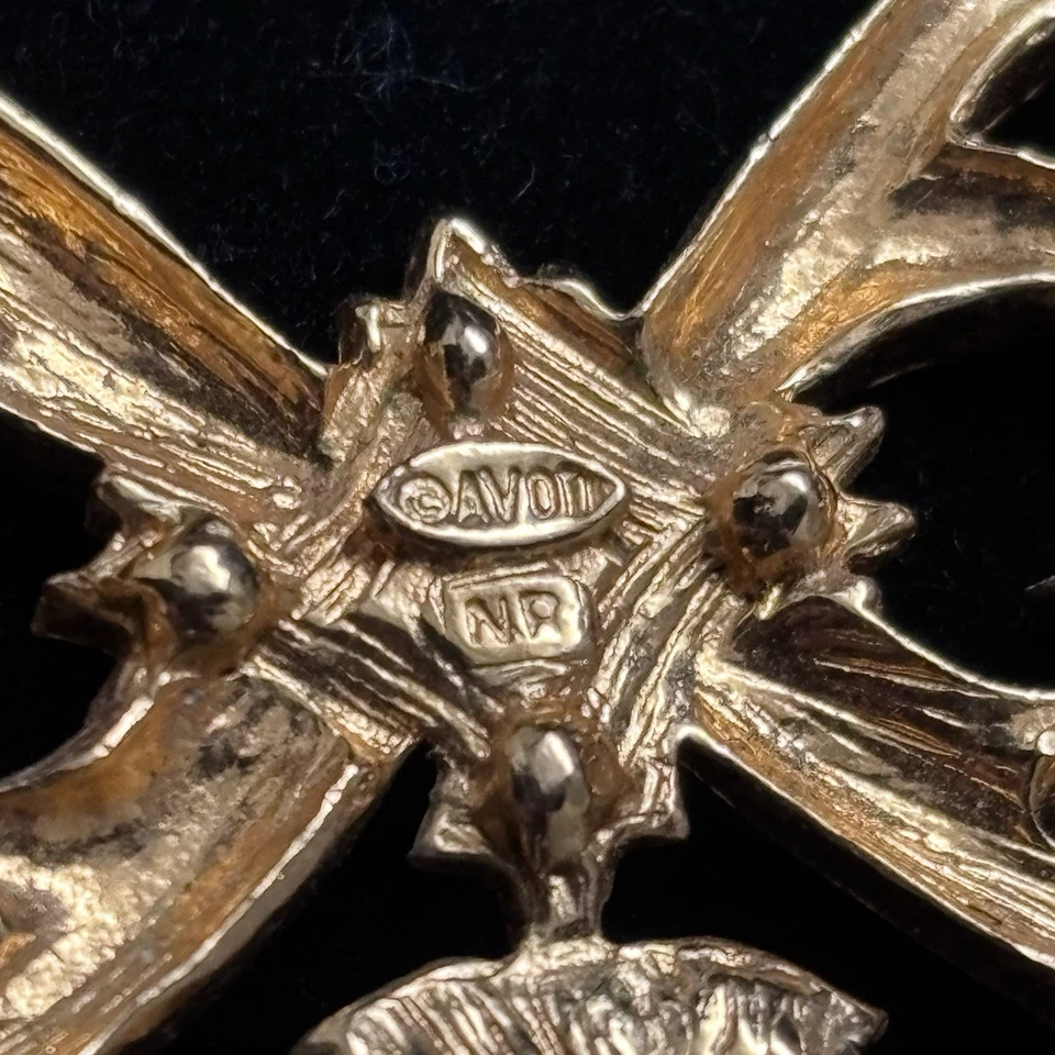 Винтажный Avon золотой бабочки искусственного жемчуга ожерелье стразы multistrand - Изображение 4 из 4