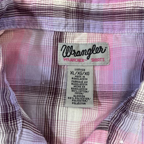 Wrancher by Wrangler, Women's Pearl Snap Shirt, Size X-Large Pink Plaid, Western - Bild 7 von 9