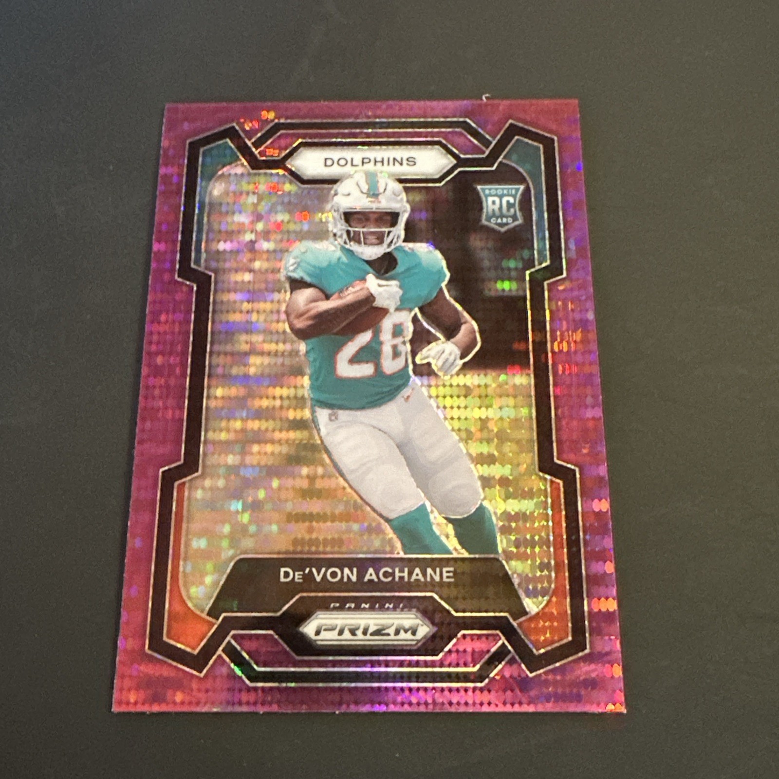 2023 Panini Prizm Devon Achane #365 Purple Pulsar Rookie RC Dolphins