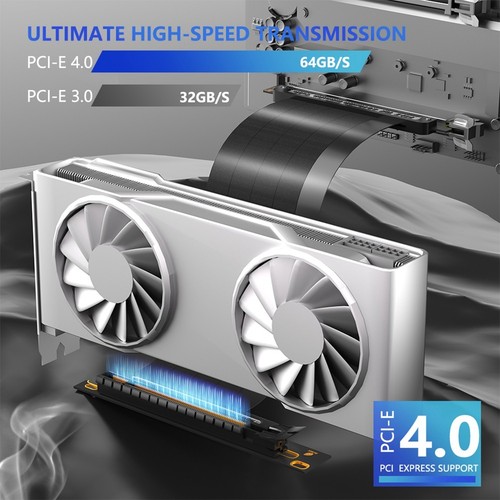 2X(PCIE 4.0 16X-VerläNgerungskabel, 64 GB Hochgeschwindigkeits-GPU-Riser-Ka7358 - Photo 7/10
