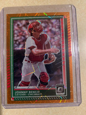 2025 Panini Donruss Optic Johnny Bench #46 Orange Velocity Prizm Cincinnati Reds