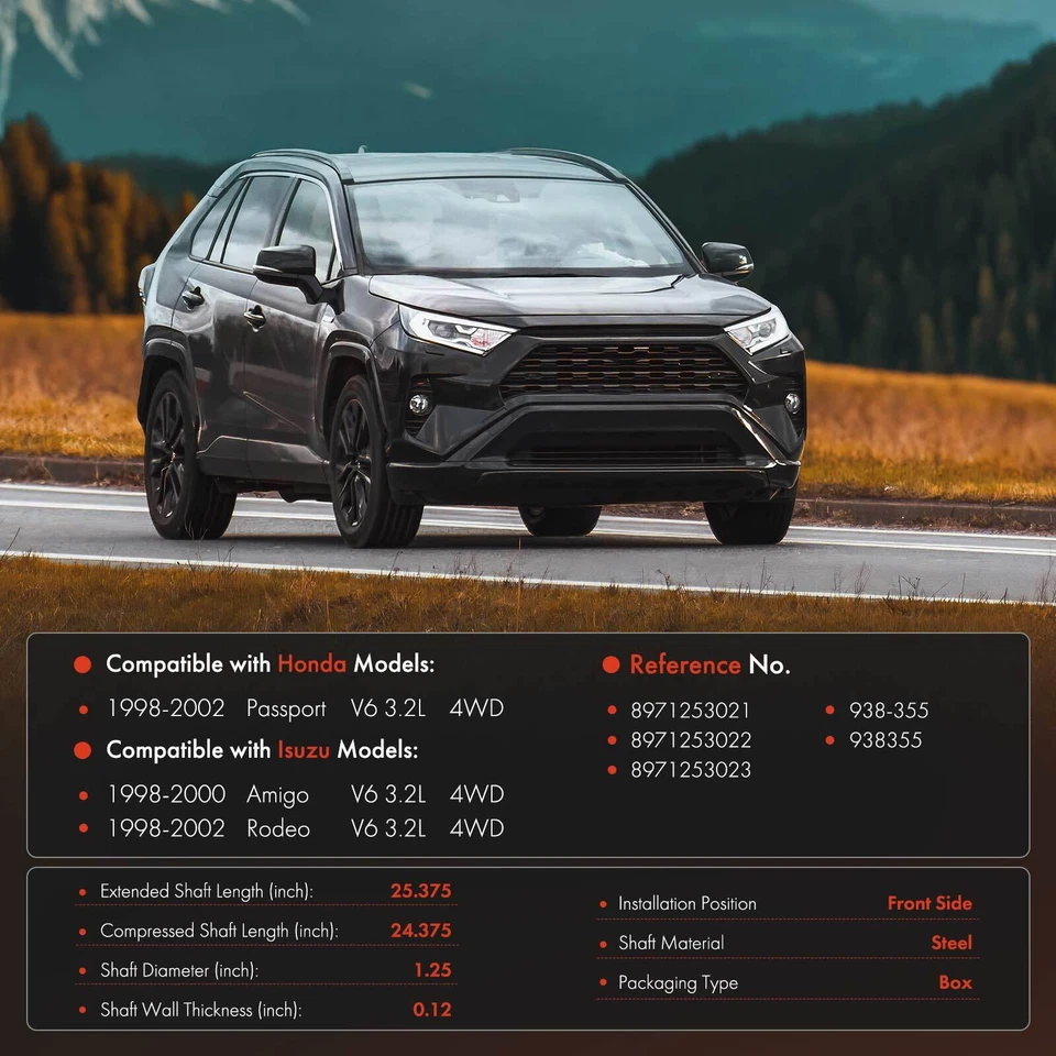 Conjunto de eje de transmisión delantero para Honda Passport Isuzu Rodeo 98-02 Amigo V6 3,2 L 4x4 Foto 2 de 4