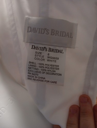 NEW with Tag White Wedding dress & Vail Size 6 Vail Davids Bridal Beaded Laced - 第 11/24 張圖片