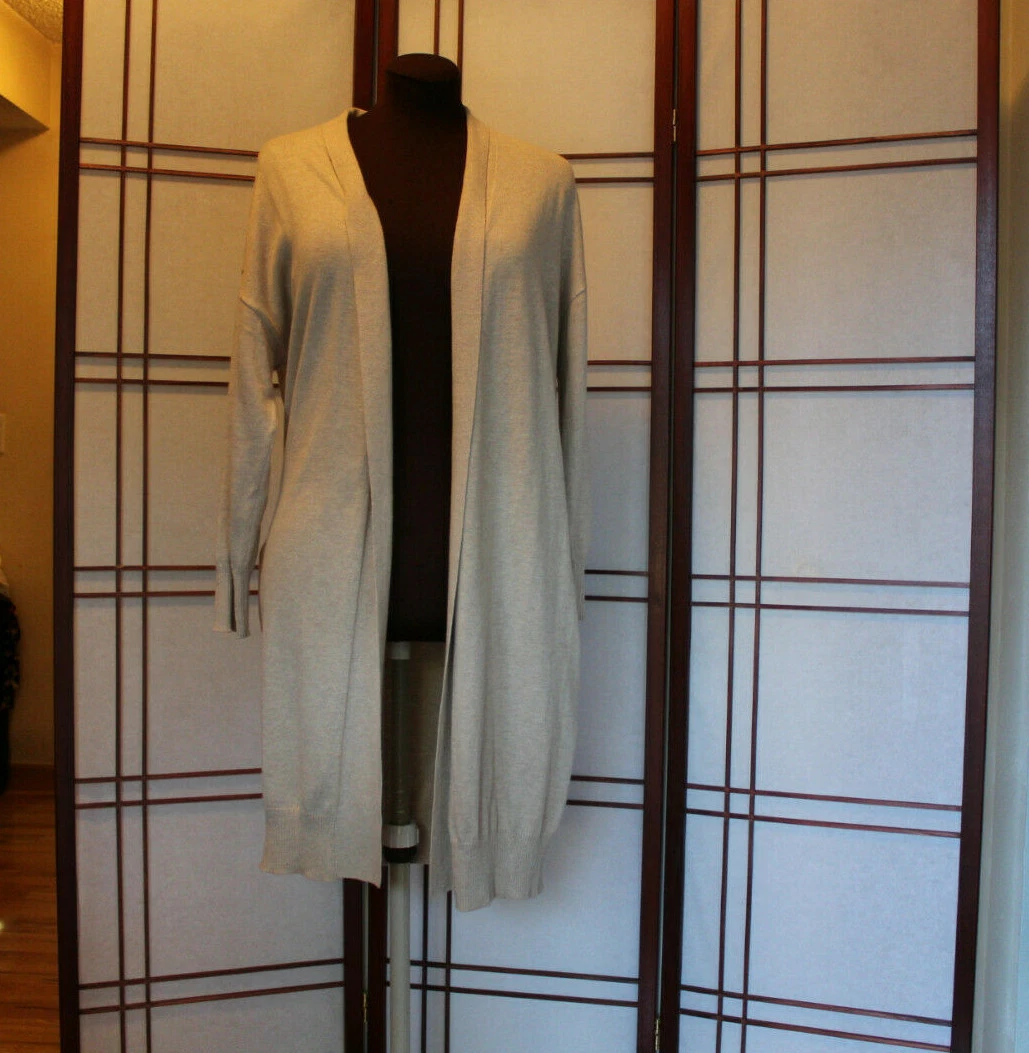 Beryll Worn by Good People Cashmere Cotton Open Front Wrap Cardigan